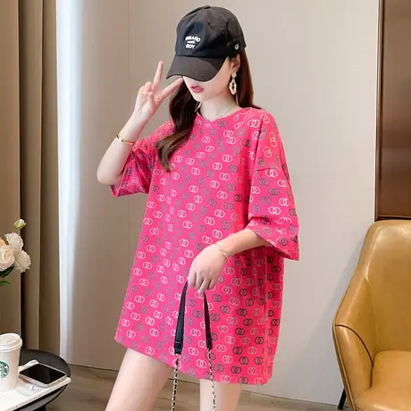 春夏季2023年新款短袖T恤衫女士卡通减龄宽松设计感小众别致上衣图片