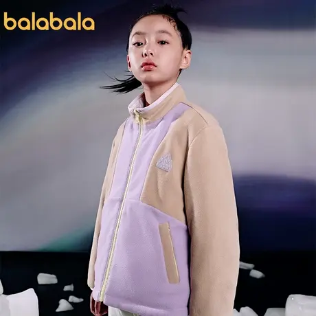 巴拉巴拉儿童羽绒服双面2025冬季童装中大童立领女童外套时尚洋气商品大图