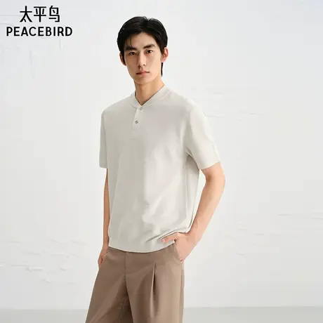 【商场同款】太平鸟男装T恤25新款重磅针织短袖线衫潮 B1EEF3314商品大图