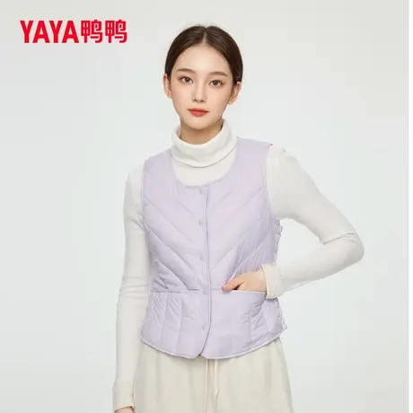 鸭鸭轻薄羽绒马甲女2024年新款保暖鸭绒中老年人妈妈内搭外穿上衣商品大图