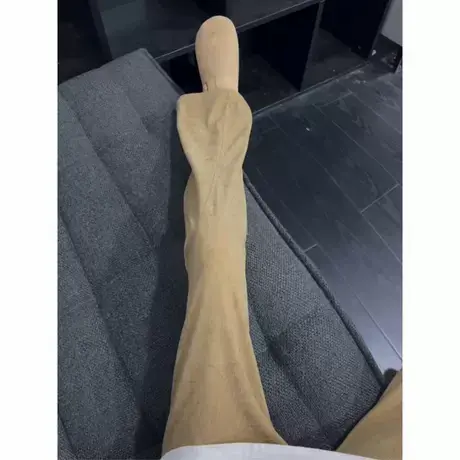 卡其色灯芯绒暗纹弯刀卫裤男秋季斜切廓形直筒裤美式重磅运动裤子商品大图