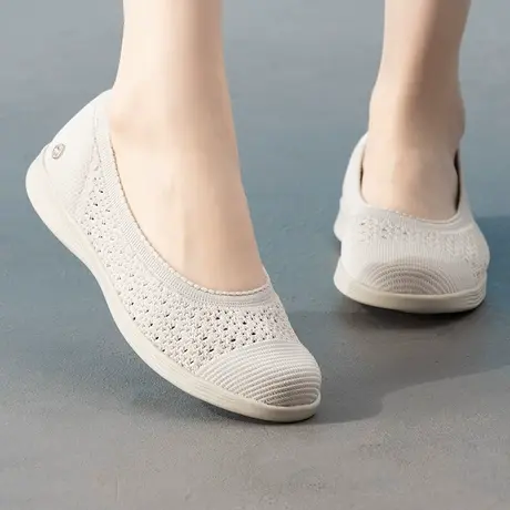 斯凯奇（Skechers）透气网面鞋女夏季新款妈妈鞋通勤休闲鞋懒人鞋商品大图