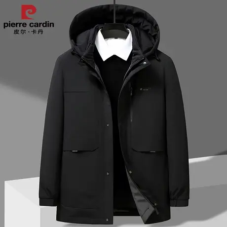 皮尔卡丹羽绒服男士加厚冬季保暖派克服中老年爸爸冬装外套商品大图