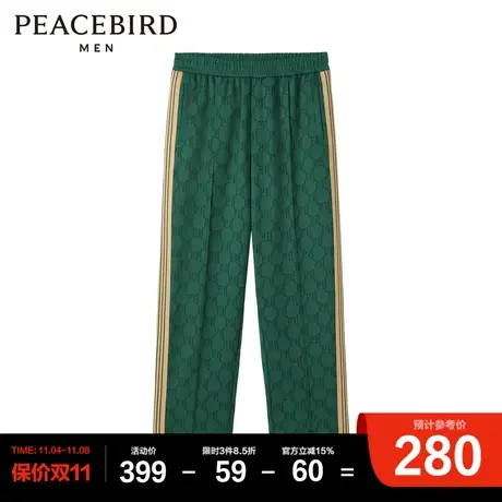 太平鸟男装奥莱  23年春季新款老花满印运动长裤图片