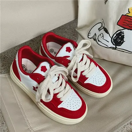 Betoo 复古港风chic鞋子女小众原创厚底板鞋设计感小白鞋休闲鞋商品大图