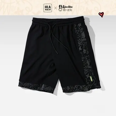 HLA/海澜之家酷迷兔联名休闲中裤23春夏抽绳松紧腰卡通短裤男商品大图