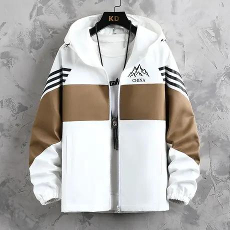 青少年潮流春秋季休闲宽松帅气夹克初中高中学生连帽冲锋衣外套男商品大图