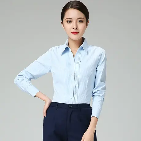 策蔓新款移动工作服女衬衫移动公司营业厅工装制服长袖衬衣营业员图片