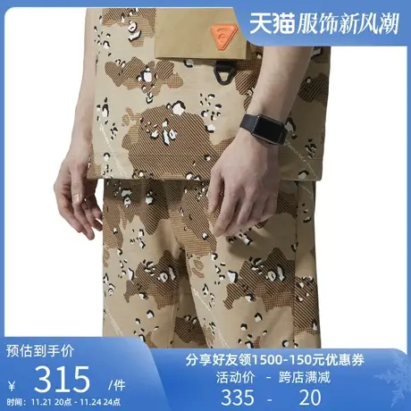 AAPE+运动男装春夏撞色猿人徽章反光字母印花迷彩休闲短裤6774XAG商品大图