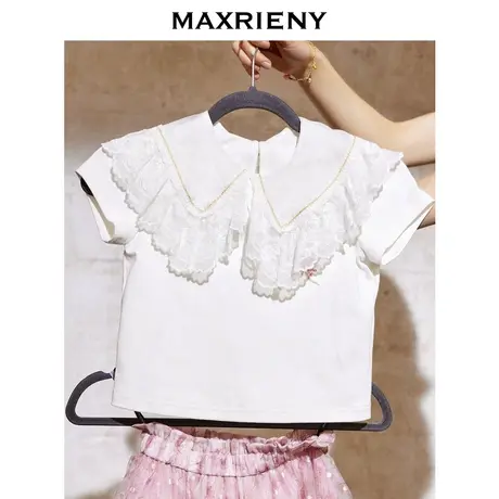 MAXRIENY夏季童装T恤娃娃衫舒适透气棉感短袖上衣女图片