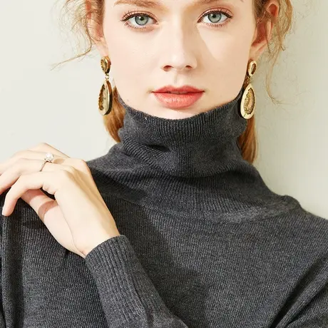 雀后黑色毛衣女高级感爆款套头洋气针织衫宽松慵懒港风针织打底衫商品大图