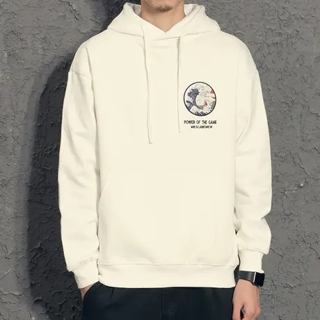 奕飏浮世绘日系加绒卫衣男 秋季连帽原宿风国潮帽衫外套 宽松秋装图片