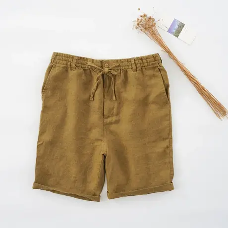 亚麻短裤男五分裤夏季薄款男士宽松时尚休闲裤男裤棉麻沙滩裤子潮商品大图