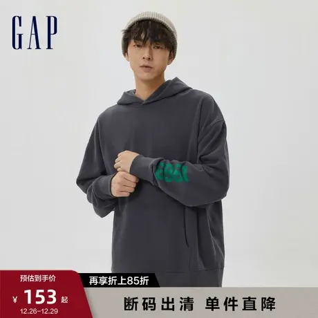 【断码优惠】Gap男装秋季LOGO法式圈织卫衣美式休闲连帽衫505494商品大图
