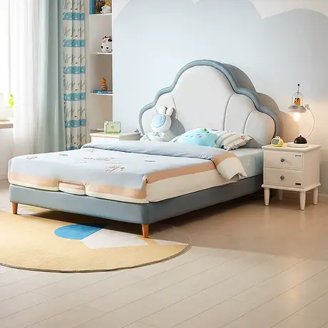 【品牌秒杀】全友家居儿童床现代简约科技布男孩卧室软包床105271商品大图