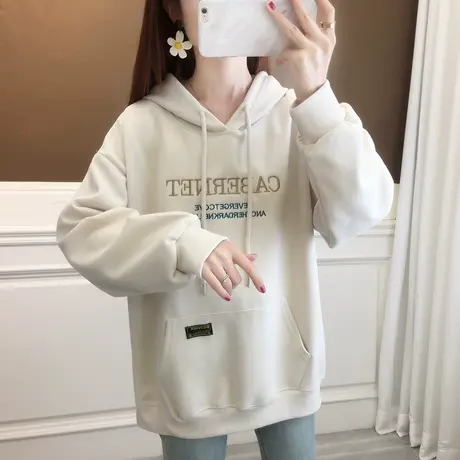 早秋季连帽卫衣女2023新款爆款宽松外套春秋款减龄洋气小个子上衣商品大图