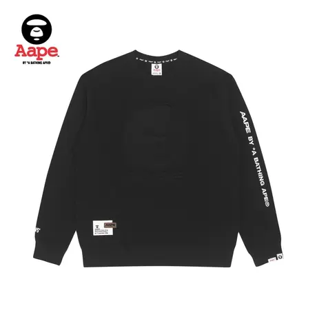 Aape旗舰店男装秋冬字母印花凸压图案薄绒圆领卫衣3937XAJ商品大图