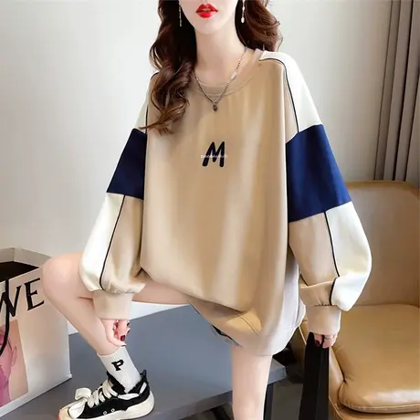 设计感小众卫衣女春秋季韩版宽松薄款早秋百搭小个子撞色上衣外套商品大图