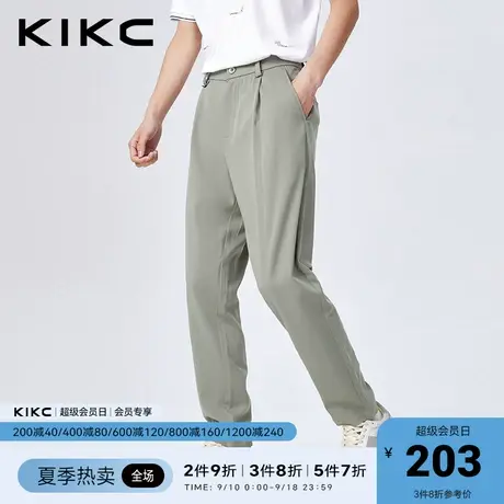 kikc休闲裤男2023春夏新款商场同款简约商务垂感锥形西装裤长裤商品大图