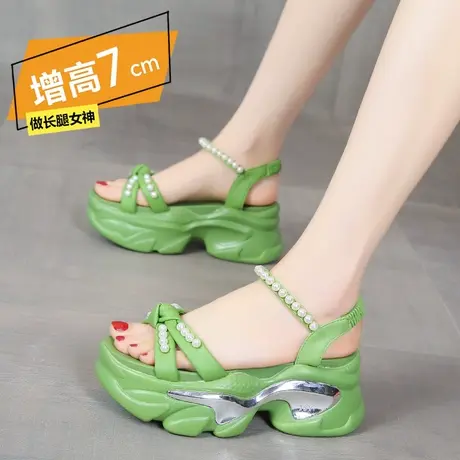 罗马凉鞋女夏季2023新款增高厚底网红超火高跟时尚休闲沙滩女鞋子商品大图