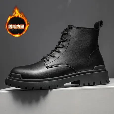 雨鞋男鞋冬季加绒加厚钓鱼靴子男士防水鞋厨房防滑中筒保暖棉雨靴商品大图