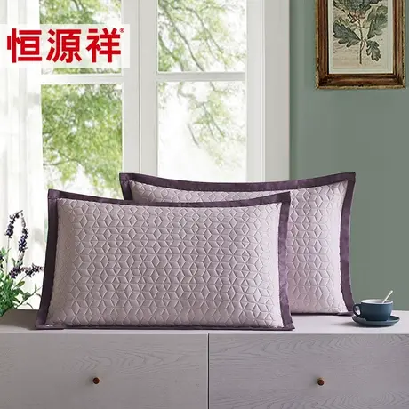 恒源祥夏季凉感冰丝枕套48X74cm双人一对装枕头套纯色凉感枕芯套图片