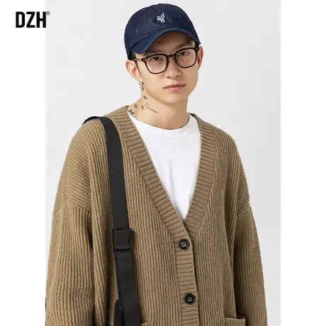 男士老钱风针织衫外套开衫毛衣男秋冬季日系慵懒复古上衣2023新款商品大图