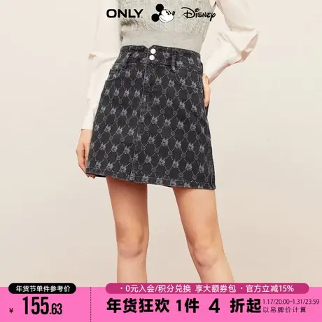 ONLY2023冬季新款迪士尼米奇联名小兔耳牛仔半身裙女图片