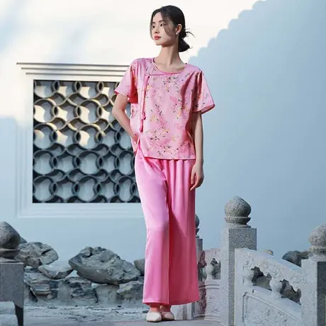 爱慕皇锦含真丝女士睡衣短袖分身家居套装-九重紫HJ21543商品大图