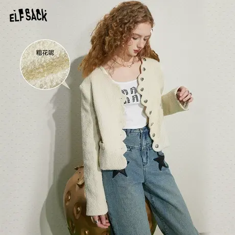 妖精的口袋【千金出行】小香风外套女2023秋季新款通勤休闲短外套图片