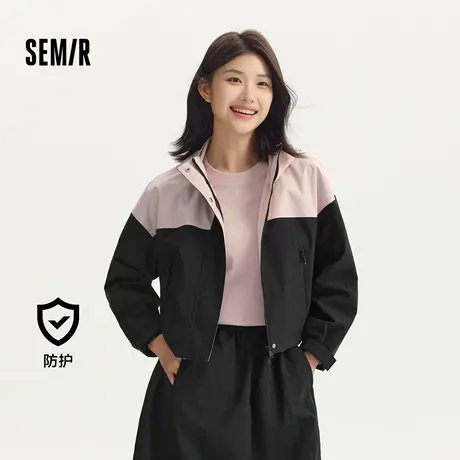 防护外套|商场同款森马外套女2024秋季新款短款oversize三防夹克图片
