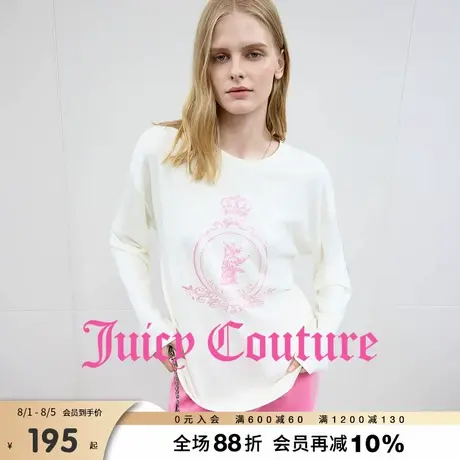 Juicy Couture橘滋T恤女2025年秋季新款莱赛尔白色夏季长袖上衣商品大图