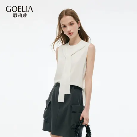 歌莉娅夏季新品天丝飘带套头衫1E4C5H160图片