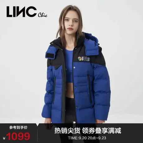 LINCCHIC金羽杰羽绒服女可拆卸朋克造型中长款羽绒服女Y22803087图片