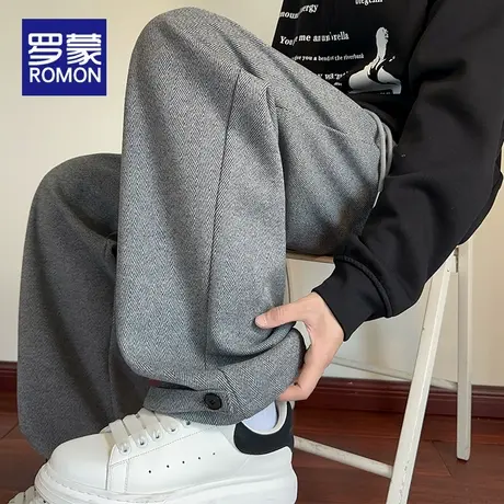 罗蒙卫裤直筒裤子男春秋季2025新款潮牌宽松直筒阔腿男生休闲长裤商品大图