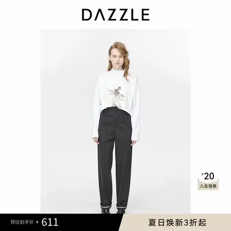 DAZZLE地素奥莱 长袖卫衣冬季慵懒休闲半高领套头卫衣上衣女商品大图