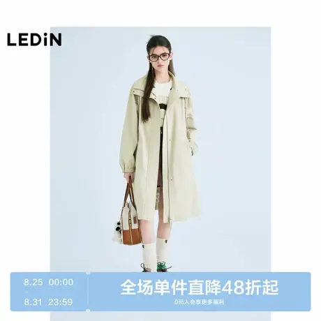 【商场同款】乐町2025年春季新品松弛感长款立领风衣C2BEF1110商品大图