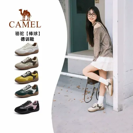 骆驼女鞋2025秋季新款德训鞋女款运动鞋拼色休闲百搭小白鞋阿甘鞋商品大图