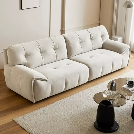 双虎奶油风云朵沙发客厅简约现代三人位棉花糖布艺沙发小户型007商品大图