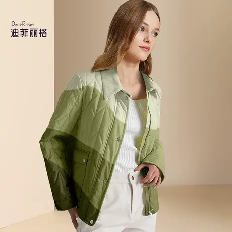 迪菲丽格秋冬2023新款欧美复古渐变色时尚百搭短款白鸭绒羽绒服女图片