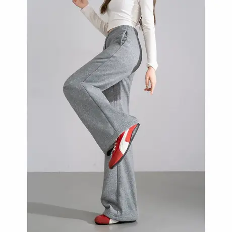 唐狮秋冬直筒加绒休闲裤女简约流行运动长裤显瘦百搭高级感TD图片