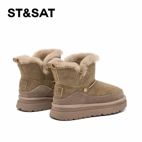 星期六厚底雪地靴棉鞋女2025冬季新款厚底加绒保暖桑坡毛毛防滑靴商品大图