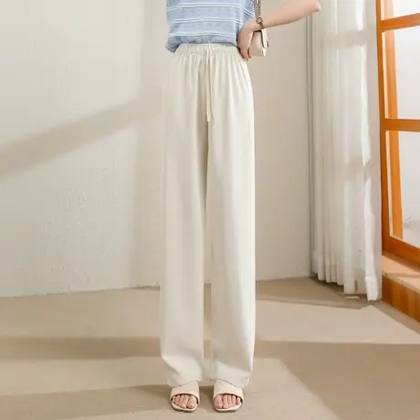 时尚气质显瘦休闲西装裤2023年夏季新款女士宽松百搭通勤直筒长裤商品大图