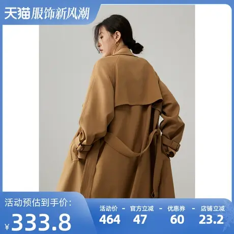 嘉茱莉风衣女2023年新款中长款韩版英伦风今年流行的气质外套春秋商品大图