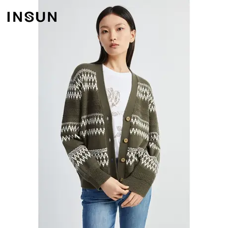 INSUN恩裳线上专选冬季宽松百搭羊毛针织衫商品大图
