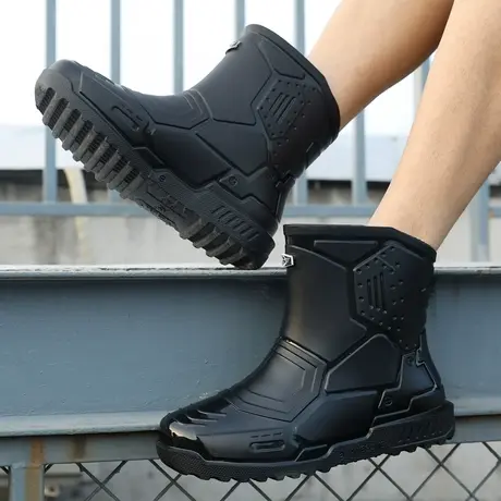 新款2023时尚雨靴水鞋雨天防水成人男款防滑雨鞋耐磨网红爆款胶鞋商品大图