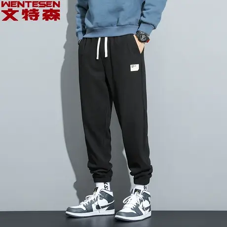 抽绳松紧腰休闲裤男修身弹力男裤秋冬2023新款韩版长裤子男潮流商品大图