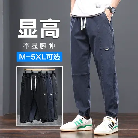 夏季薄款潮牌小脚工装休闲裤男士2024新款九分夏款潮牌男装男裤子商品大图