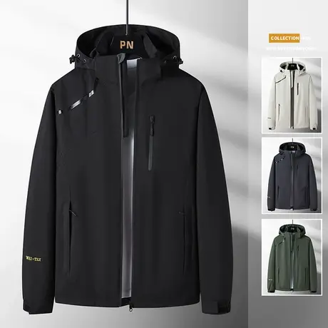 外套防风男冲锋衣运动春季夹克春秋风衣防水茄克上衣跑步骑行服商品大图