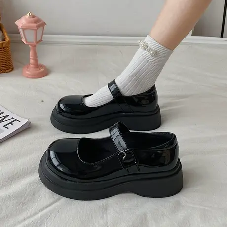 大头松糕厚底玛丽珍单鞋女2024年春季新款日系jk复古增高小皮鞋子商品大图